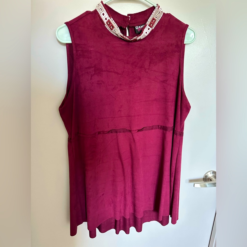 NWOT Suede Maroon Top